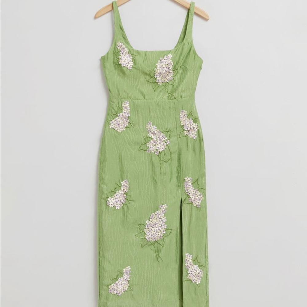 & Other Stories Green Midi Sundress for Wedding Guest (excellent condition)